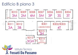 Disposizione Aule Piano 3  Edificio B